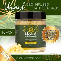 This bath salt infused with 500mg of CBD per jar is exactly what the body needs! Deep relaxation, pain relief, skin moisture and aromatherapy in one jar!
